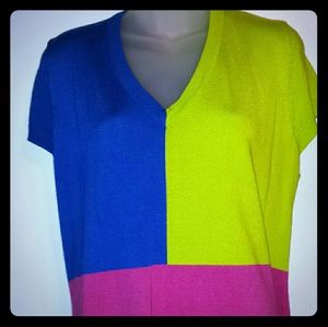 Color block sweater. Worn, good condition.